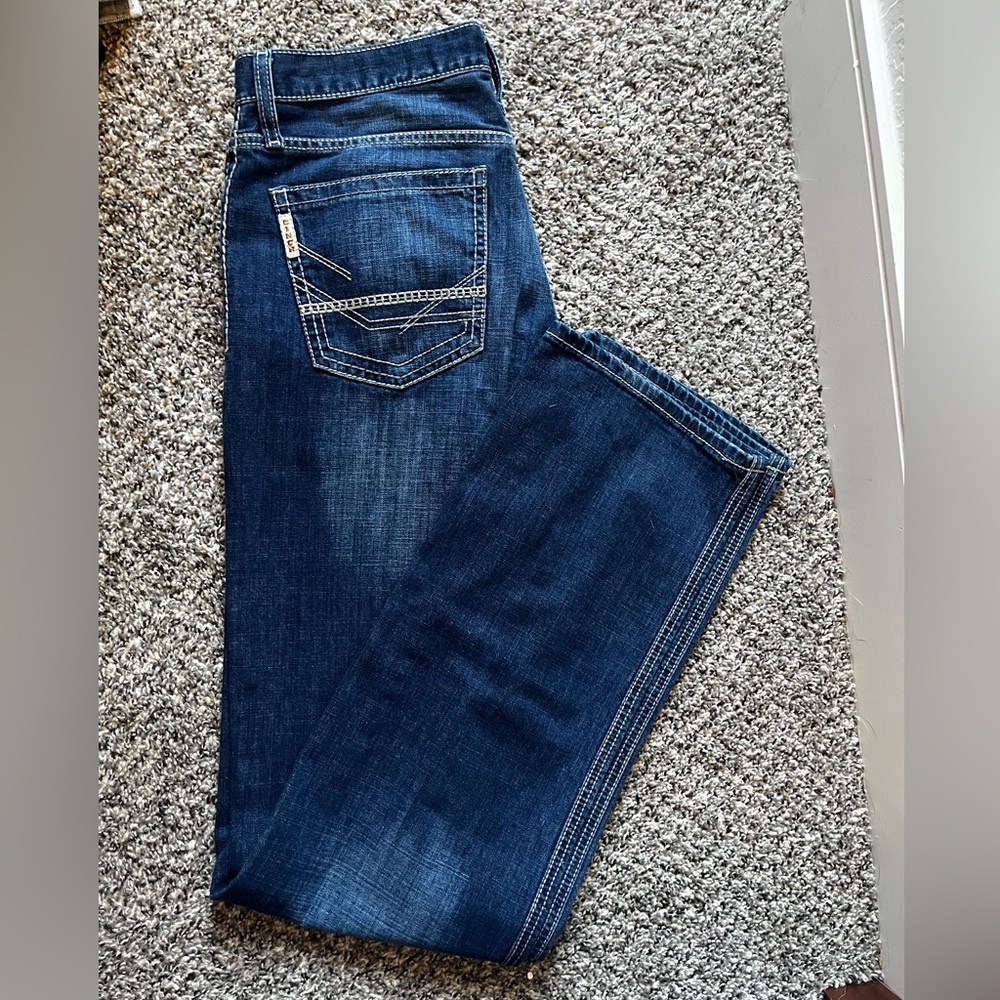 Men’s Cinch Grant Medium/Dark Wash Blue Boot Cut Jeans 33x38